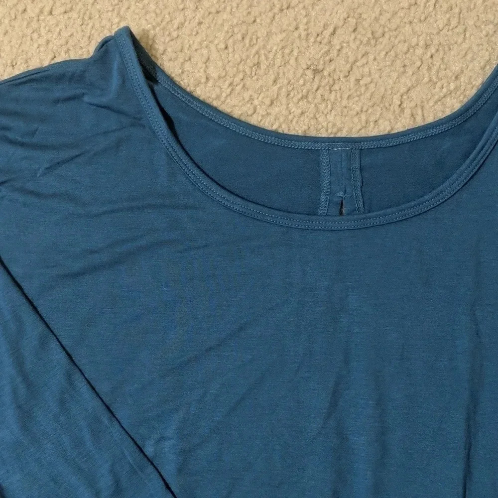 NWT GLYDER Tie Back Dolman Moroccan Blue Long Sleeve Shirt, Multiple Sizes - Picture 5 of 13